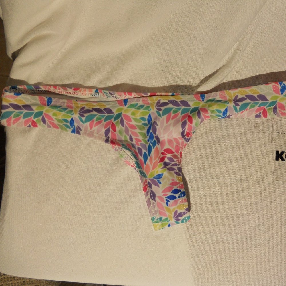 Kovey Swim Bikini Bottom Floral XS/L USA Nwt